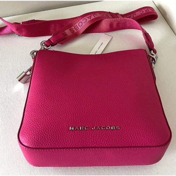 New Marc Jacobs Drifter Swing Pack Crossbody Leather Bag Hot Pink - Picture 5 of 7
